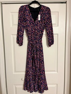 J. Crew Floral Tie Waist Dress